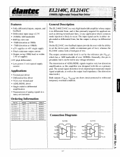 EL2140C Datasheet PDF Elantec -> Intersil