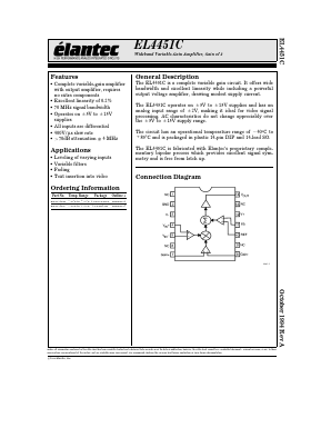 EL4451 Datasheet PDF Elantec -> Intersil