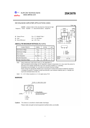 2SK3078 Datasheet PDF eleflow technologies co., ltd.