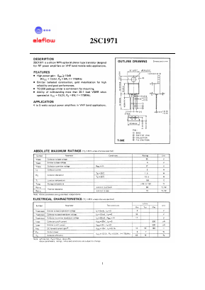 2SC1971 Datasheet PDF eleflow technologies co., ltd.