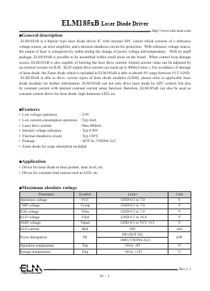 ELM185 Datasheet PDF ELM Technology Corporation