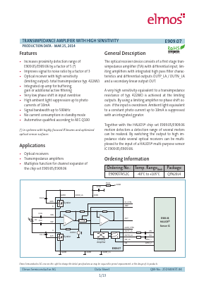 E909.07 Datasheet PDF ELMOS Semiconductor AG