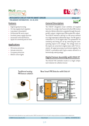 E910.97 Datasheet PDF ELMOS Semiconductor AG