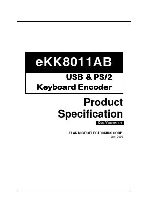 EKK8011AB Datasheet PDF ELAN Microelectronics