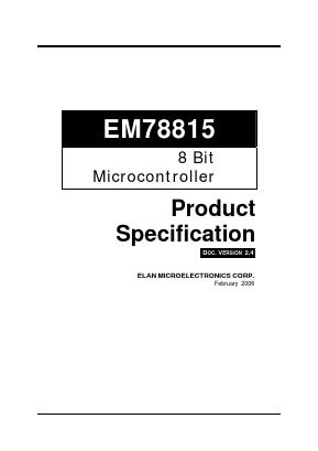 EM78815H Datasheet PDF ELAN Microelectronics