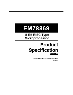 EM78869 Datasheet PDF ELAN Microelectronics