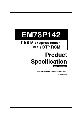 EM78P142SS10S Datasheet PDF ELAN Microelectronics