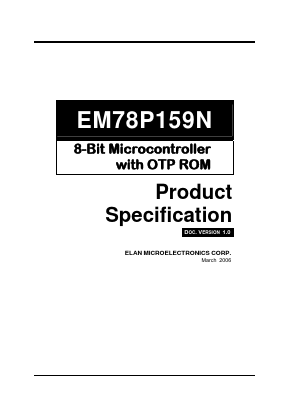 EM78P159NM Datasheet PDF ELAN Microelectronics