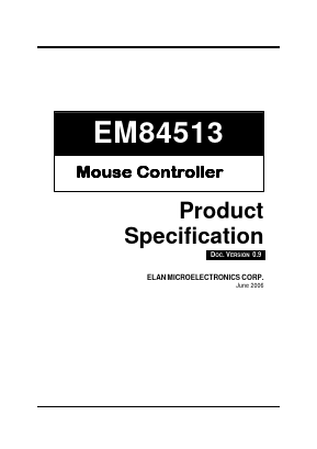 EM84513 Datasheet PDF ELAN Microelectronics