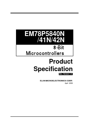 EM78P5842NP Datasheet PDF ELAN Microelectronics