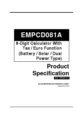 EMPCD081A Datasheet PDF ELAN Microelectronics