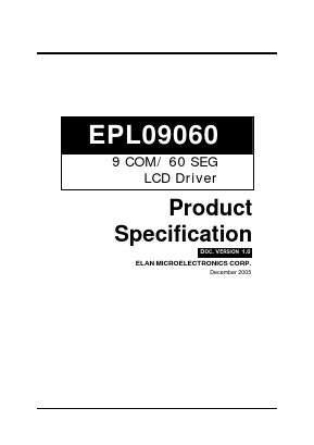 EPL09060H Datasheet PDF ELAN Microelectronics