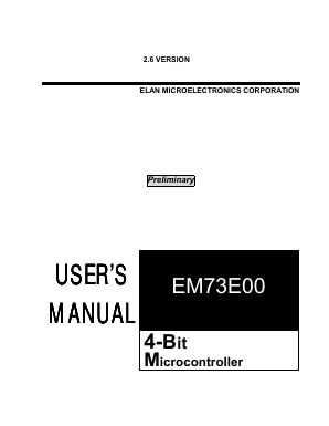 EM73E00 Datasheet PDF ELAN Microelectronics