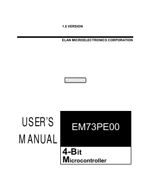 EM73PE00GM Datasheet PDF ELAN Microelectronics