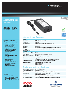 AD10048P3L-001 Datasheet PDF Emerson Network Power