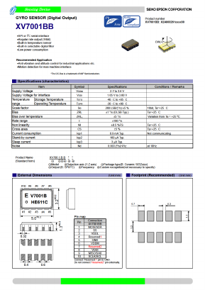 XV7001BB Datasheet PDF Seiko Epson Corp