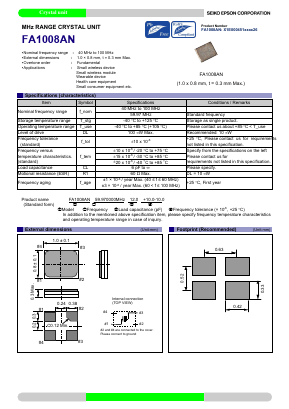 FA1008AN Datasheet PDF Epson ToYoCom