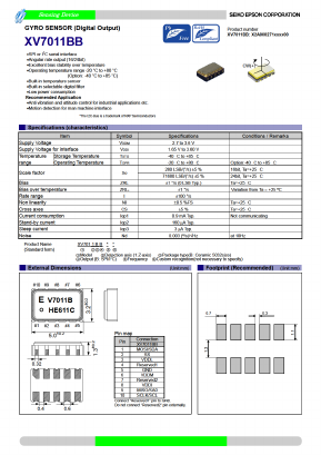 XV7011BB Datasheet PDF Epson ToYoCom