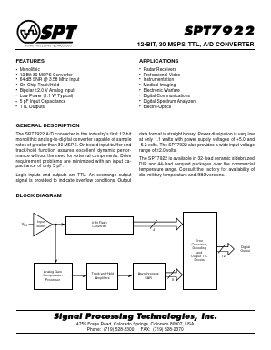 SPT7922 Datasheet PDF ETC
