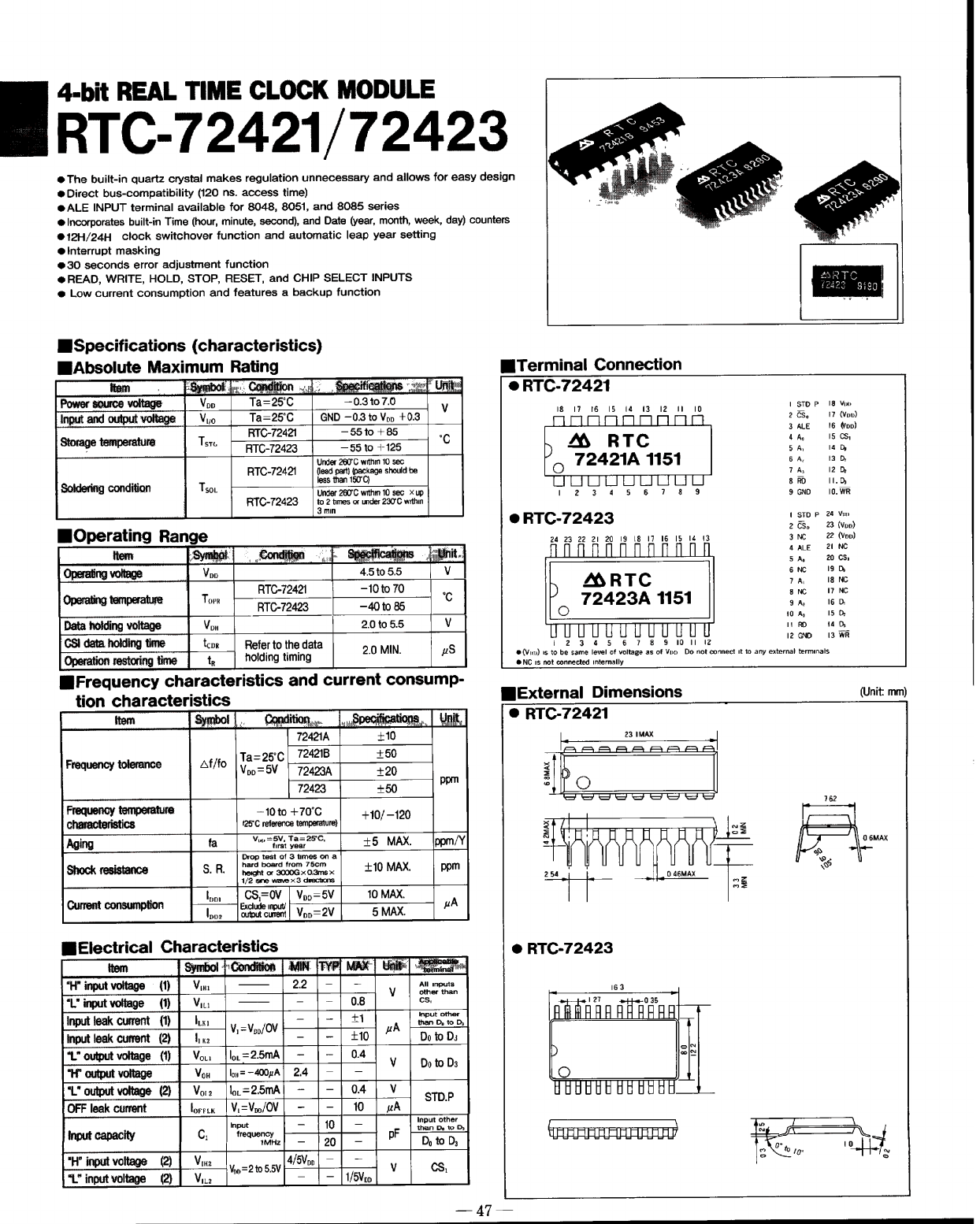 RTC-72423 Datasheet PDF ETC