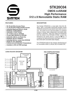 STK20C04-W45I Datasheet PDF ETC