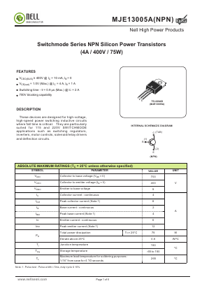 MJE13005A Datasheet PDF ETC
