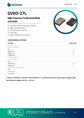 GVXO-27L Datasheet PDF ETC