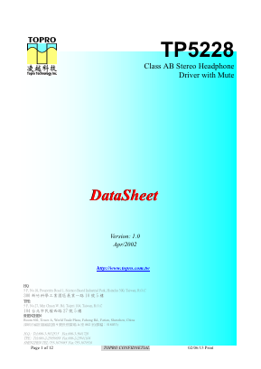 TP5228 Datasheet PDF ETC1