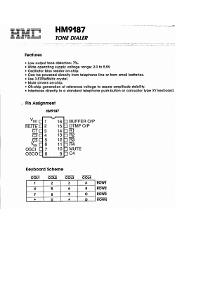 HM9187 Datasheet PDF ETC1