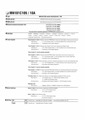 MN101C109 Datasheet PDF ETC1
