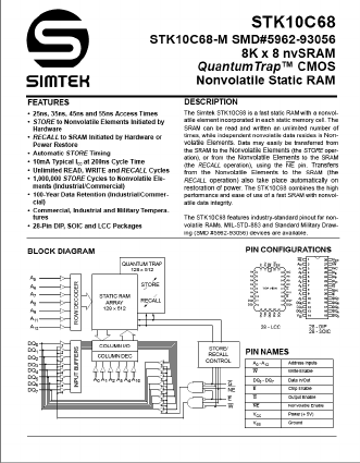 STK10C68-K55I Datasheet PDF ETC1