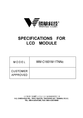 WM-C1601M-1TNNC Datasheet PDF ETC1