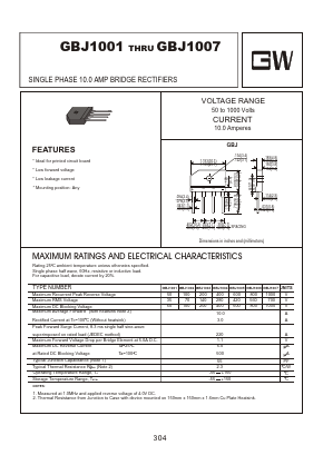 GBJ1001 Datasheet PDF ETC1