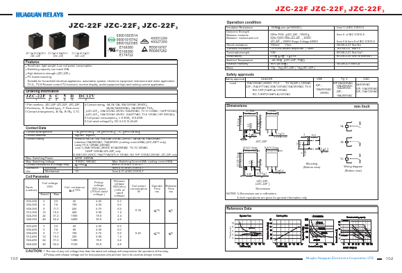 JZC-22F2SA10DDC6V Datasheet PDF ETC1