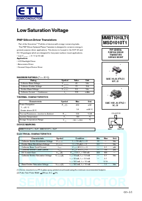 MSD1010T1 Datasheet PDF E-Tech Electronics LTD