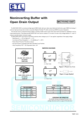 MC74VHC1G07DTT1 Datasheet PDF E-Tech Electronics LTD