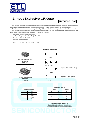 MC74VHC1G86DTT1 Datasheet PDF E-Tech Electronics LTD