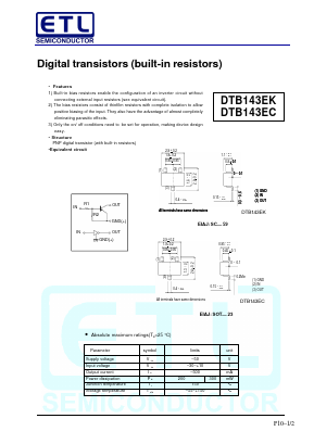 DTB143EC Datasheet PDF E-Tech Electronics LTD
