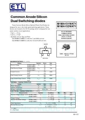 M1MA152WAT3 Datasheet PDF E-Tech Electronics LTD