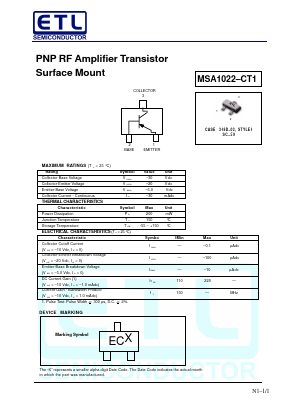 MSA1022-CT1 Datasheet PDF E-Tech Electronics LTD