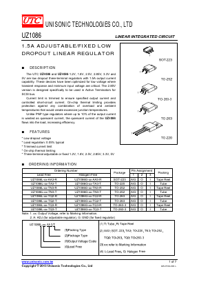 UZ1086G-12-TA3-T Datasheet PDF E-Tech Electronics LTD