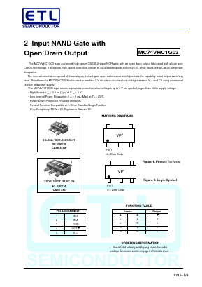MC74VHC1G03DTT3 Datasheet PDF E-Tech Electronics LTD