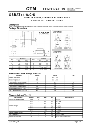 GSBAT54-A-C-S Datasheet PDF E-Tech Electronics LTD