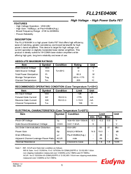 FLL21E040IK Datasheet PDF Eudyna Devices Inc
