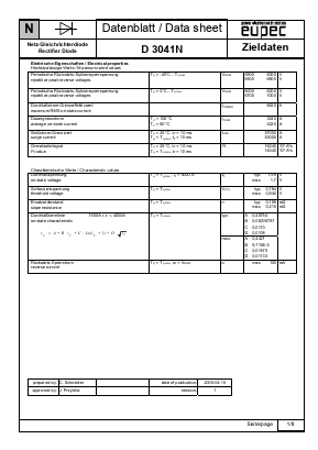 D3041N Datasheet PDF eupec GmbH