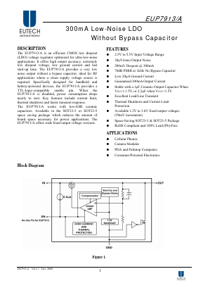 EUP7913A-285VIR1 Datasheet PDF Eutech Microelectronics Inc
