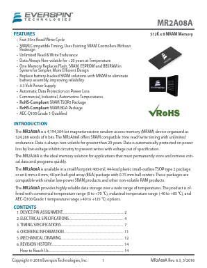 MR2A08AMYS35R Datasheet PDF Everspin Technologies Inc.