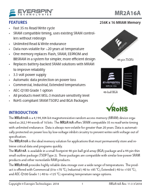 MR2A16AMA35R Datasheet PDF Everspin Technologies Inc.