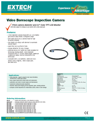 BR-9CAM-2M Datasheet PDF Extech Instruments Corporation.