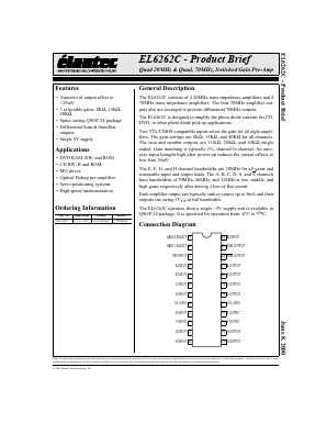 EL6262CU Datasheet PDF Elantec -> Intersil